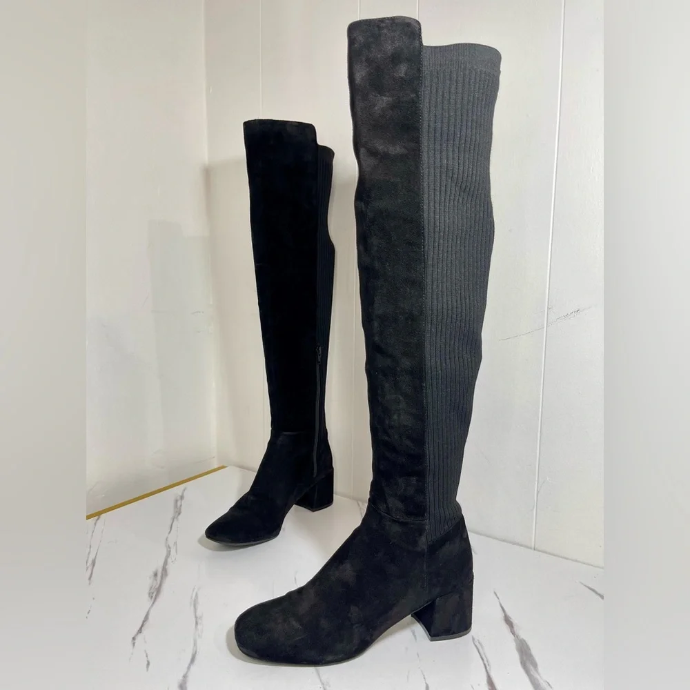 New Kenneth Cole New York Wonens Square Toe Over Knee Black SZ 7.5